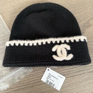Chanel Black and White Knit Beanie—sold